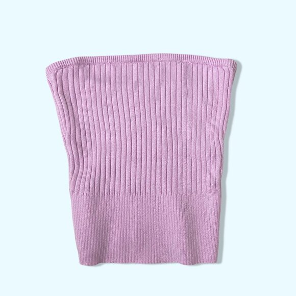 Elevated Knit Ribbed Cropped Sweater Tube Top - Picture 1 of 1